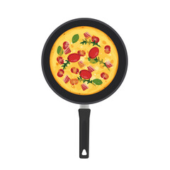 Frittata in a pan Vector illustration logo