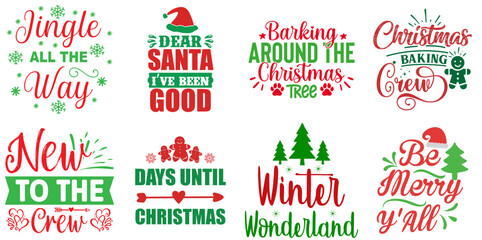 Christmas and New Year Calligraphic Lettering Bundle Christmas Vector Illustration for Vouchers, Logo, Motion Graphics