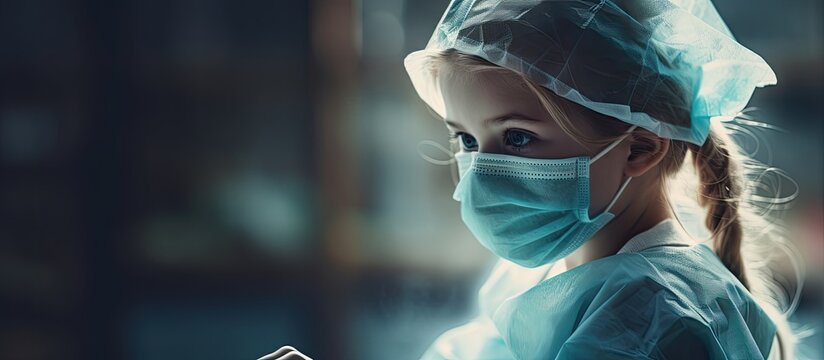 Doctor in protective gear soothes sick girl's tears; doctor available for home calls during pandemic.