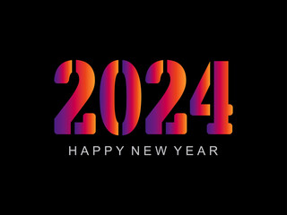 Obraz premium 2024 happy new year logo design