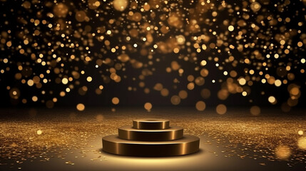Award nomination ceremony luxury background with gold . Generative AI