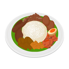 Traditional Food Gudeg Rice Vector Illustration Logo
