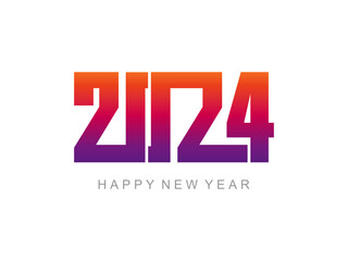 2024 happy new year logo design vector