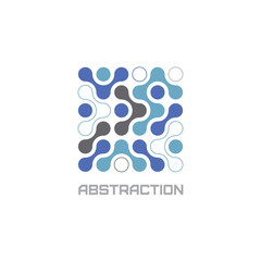 Vector abstract futuristic figure on a white background. Emblem. Form style.