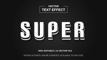 Super typography premium editable text effect - Style text effects. banner, background, wallpaper, flyer, template, presentation, backdrop. editable text effect. vector illustration