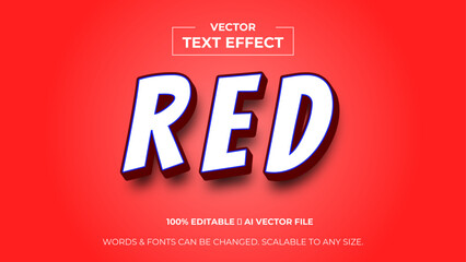 Red typography premium editable text effect - Style text effects. banner, background, wallpaper, flyer, template, presentation, backdrop. editable text effect. vector illustration