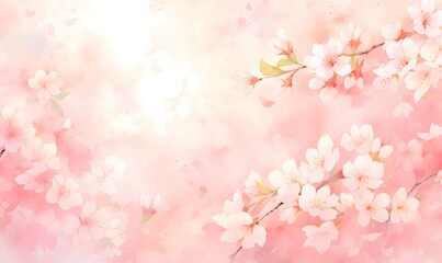 Fototapeta na wymiar Beautiful watercolor pink cherry blossom illustration, Generative AI