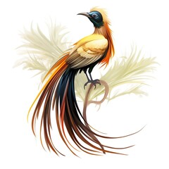 Obraz premium Greater Bird-of-Paradise full body on white background
