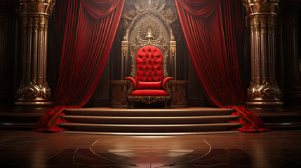 red throne at the majestic throne room