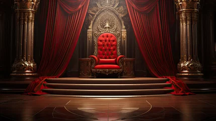 Fotobehang red throne at the majestic throne room © Rangga Bimantara