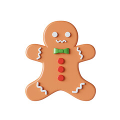 3d Christmas cookie icon. minimal decorative festive conical shape tree. New Year's holiday decor. 3d design element In cartoon style. Icon isolated on white background. Vector illustration