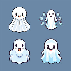 Ghost tshirt design kawaii style colorful