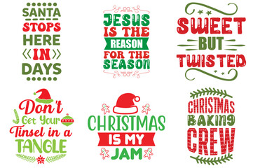 Merry Christmas and Happy Holiday Quotes Collection Christmas Vector Illustration for Presentation, Mug Design, Brochure