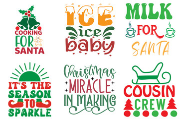 Merry Christmas and Happy Holiday Calligraphic Lettering Collection Christmas Vector Illustration for Motion Graphics, Printable, Announcement