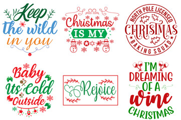 Merry Christmas and Happy New Year Quotes Collection Christmas Vector Illustration for Presentation, Printing Press, Printable