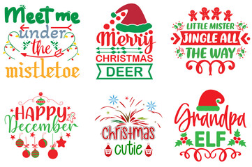 Merry Christmas and Happy New Year Quotes Collection Christmas Vector Illustration for Announcement, Banner, Gift Card