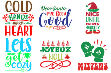 Holiday Celebration and Winter Inscription Set Christmas Vector Illustration for Greeting Card, Flyer, Decal