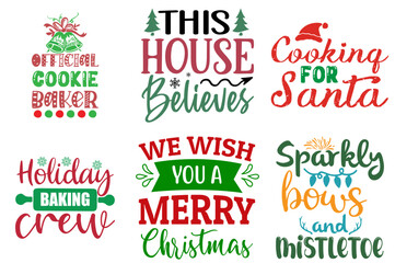 Christmas and Winter Hand Lettering Set Christmas Vector Illustration for Mug Design, Poster, Logo