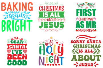 Christmas and Winter Calligraphic Lettering Bundle Christmas Vector Illustration for Flyer, Poster, Social Media Post