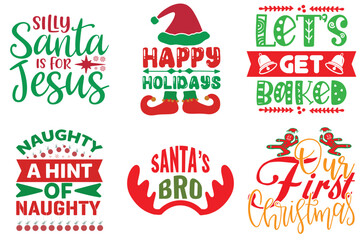 Christmas and Holiday Phrase Collection Christmas Vector Illustration for Greeting Card, Advertising, Poster