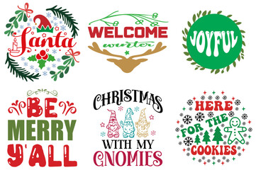 Christmas and Holiday Inscription Collection Christmas Vector Illustration for Infographic, T-Shirt Design, Banner