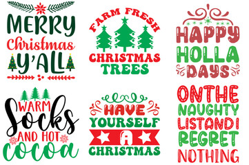Christmas and New Year Calligraphy Set Christmas Vector Illustration for Vouchers, Printing Press, Logo