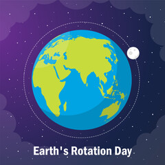 Fototapeta premium Vector illustration Earth's Rotation Day. The Day of Earth's Rotation Day illustration vector background. Vector eps 10