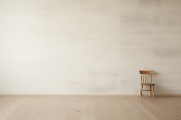 Simple room, white Wall, laminate Floor - obrazy, fototapety, plakaty
