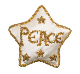 Christmas peace golden star on a transparent background 