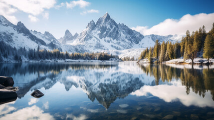 beautiful lake in the mountains