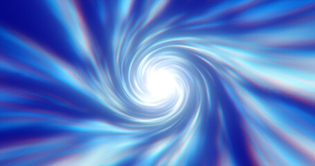 Abstract energy blue tunnel twisted swirl of cosmic hyperspace magical bright glowing futuristic hi-tech with blur and speed effect background