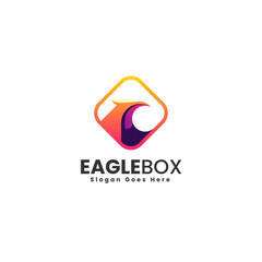 Vector Logo Illustration Eagle Box Gradient Colorful Style