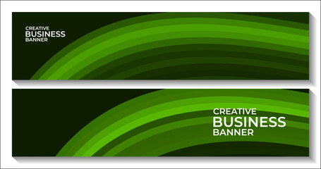 creative green banner for business