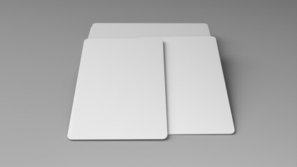 3D rendered Business card mock up with front and back. Empty mockup for Presentation on isolated Light Grey background