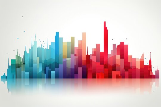 An abstract background image illustrates vibrant and colorful data representing the real estate market against a clean white backdrop, creating a dynamic composition. Illustration