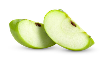 green apple slice isolated on transparent png