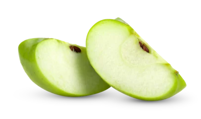 Zelfklevend Fotobehang green apple slice isolated on transparent png © sommai