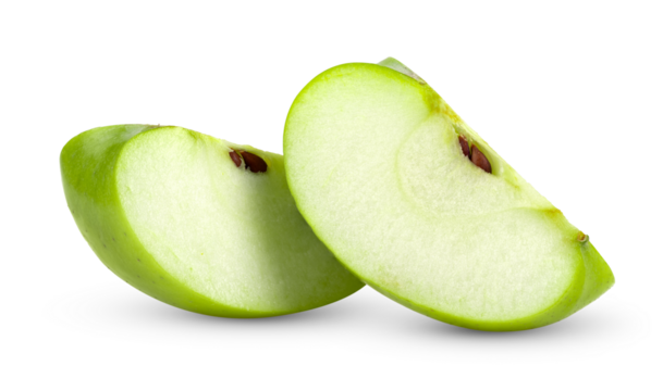 green apple slice isolated on transparent png