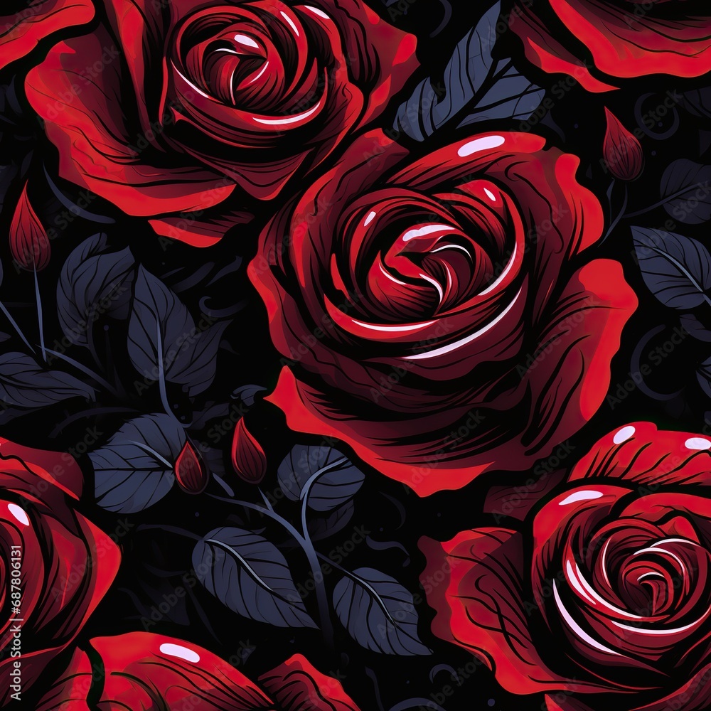 Poster seamless pattern with roses