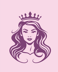 Beauty Pageant Queen Wearing Tiara Logo