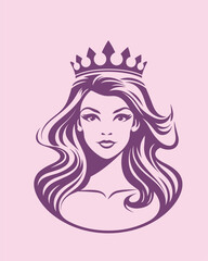 Beauty Pageant Queen Wearing Tiara Logo