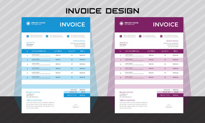Obraz premium corporate modern professional business invoice template design.