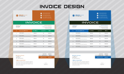 corporate modern professional business invoice template design.