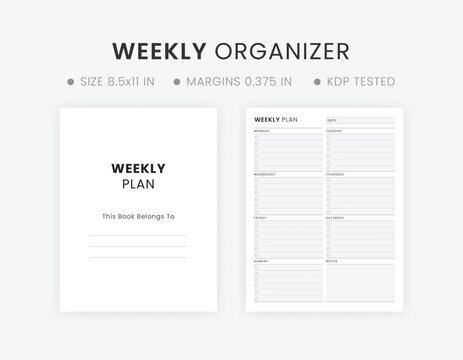 Weekly Organizer Schedule Planner Templates Printable