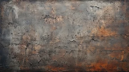 Gordijnen Old rusty metal wall texture background. Abstract grunge background for design © ffunn