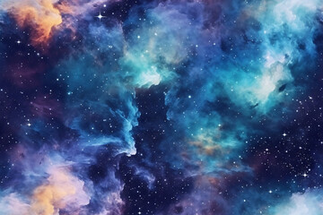 Seamless Nebula Background. Ai generative
