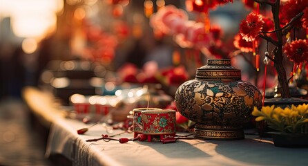 outside, Chinese incense burner with Chinese elements - obrazy, fototapety, plakaty