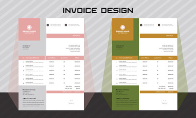 corporate modern professional business invoice template design.