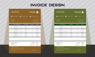 corporate modern professional business invoice template design.