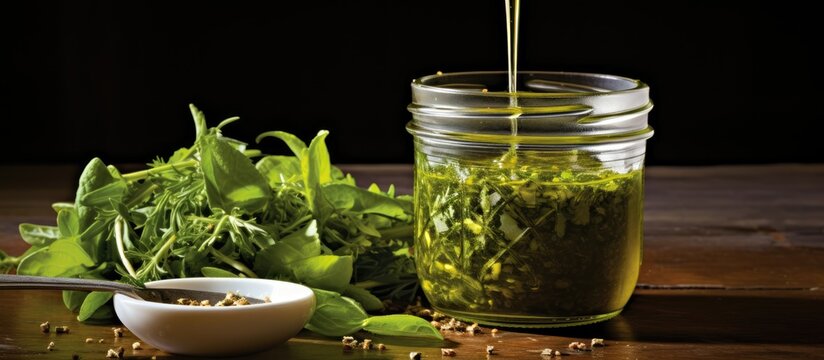 Herbal, garlicky, and olive oil-based dressing for a nutritious green salad.